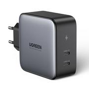 Ładowarki do telefonów - Ugreen Ugreen ładowarka sieciowa 2x USB Typ C 100W Power Delivery szary (50327) 50327 - miniaturka - grafika 1