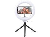 Selfie stick - Uchwyt z lampą LED Ring SBS Tripod Selfie 20cm TESELFIERINGCLIP Czarny - miniaturka - grafika 1