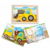 Układanki dla dzieci - Dromader Układanka drewniana Pojazdy budowlane DARMOWA DOSTAWA OD 199 ZŁ! GXP-655538 - miniaturka - grafika 1