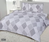 Pościel - Matex Multitex Pościel flanelowa biało-szaro-beżowa, 2x 70x80 cm, 220x200 cm - miniaturka - grafika 1