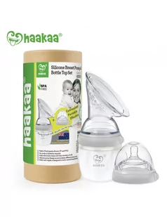 Haakaa Odciągacz silikonowy z akcesoriami do butelki Gen.3 160ml Grey - Laktatory - miniaturka - grafika 1