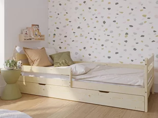 Łóżko dziecięce drewniane z szufladą Kacperek 80x160 sosna - Łóżka dla dzieci i młodzieży - miniaturka - grafika 1