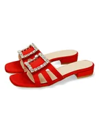 Klapki i japonki damskie - MELVIN & HAMILTON Klapki "Eugenie" w kolorze czerwonym - miniaturka - grafika 1