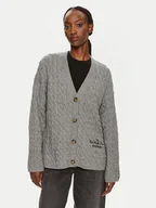 Swetry damskie - Tommy Hilfiger Kardigan WW0WW42143 Szary Relaxed Fit - miniaturka - grafika 1