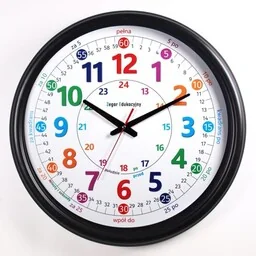 Zegar edukacyjny gigant czarny 50cm - Zabawki interaktywne dla dzieci - miniaturka - grafika 1