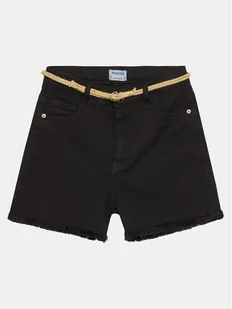 Mayoral Szorty jeansowe 275 Czarny Regular Fit - Spodenki damskie - miniaturka - grafika 1