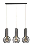 Lampy sufitowe - Czarno-złota loftowa lampa wisząca nad stół - 3X S135 L0-F74 - miniaturka - grafika 1