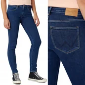 Spodnie damskie - Wrangler SKINNY Willow DżINS CIEMNE DAMSKIE SPODNIE JEANSOWE RURKI W27 L30 - miniaturka - grafika 1