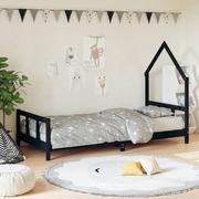 Łóżeczka i kojce - Rama łóżka, czarna, 90x200 cm, lite drewno sosnowe  Lumarko! - miniaturka - grafika 1