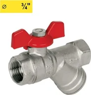 Akcesoria grzewcze - Zawór kulowy z filtrem 3/4GW-GW motylek SENA VA30 - miniaturka - grafika 1