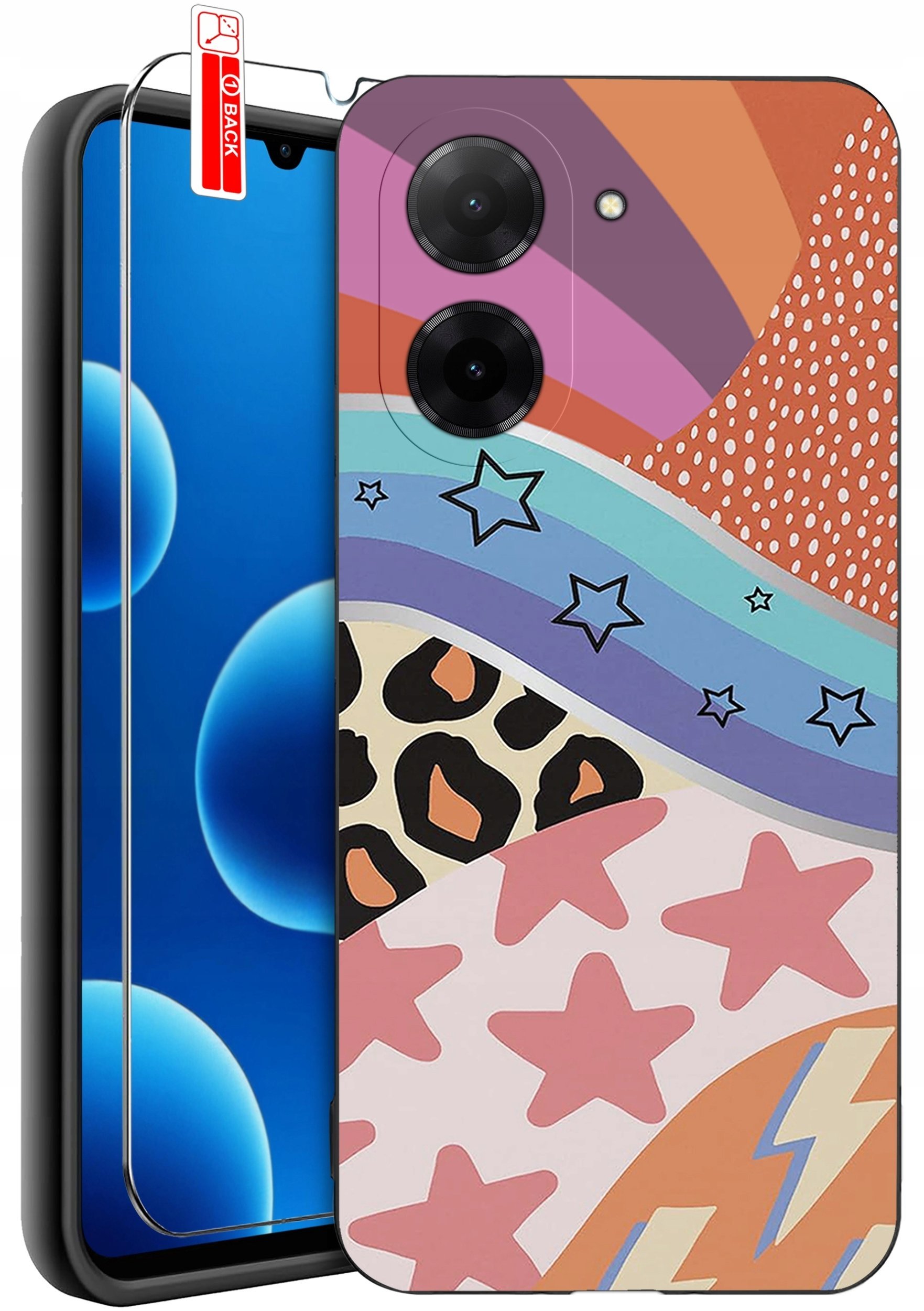 ETUI do Xiaomi Redmi A5 WZORY SILIKONOWE MATT CASE + SZKŁO 9H