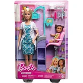 Lalki dla dziewczynek - Lalka Barbie Mattel Dentystka blondynka HKT69 - miniaturka - grafika 1