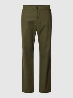 Spodnie męskie - Spodnie o kroju regular fit z mieszanki lnu i bawełny z elastycznym pasem - grafika 1