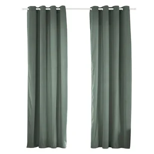 Zasłony na przelotkach 140 x 250 cm Smukee Home, 2 szt., zielone - Zasłony - miniaturka - grafika 1
