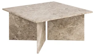 Stolik Kawowy Vega 90X90 Brązowy Marmur Lakierowany Latte - Ławy i stoliki kawowe - miniaturka - grafika 1