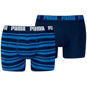 Majtki męskie - Męskie bokserki Puma Everyday Striped Boxers 2P Rozmiar: M / Kolor: niebieski - miniaturka - grafika 1
