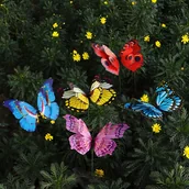 Inne - TEMU 5 szt. Kolorowych Dekoracji 3D w Kształcie Motyli - Duże, Wodoodporne PVC, Wielokolorowe Paliki Ogrodowe na Wesela i Imprezy, Idealne do Użytku - miniaturka - grafika 1