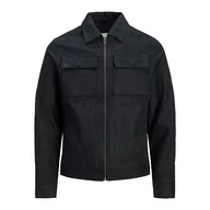 Kurtki męskie - Bestseller A/S Męska kurtka JJJEROCKY Payton PU NOOS kurtka skórzana, Jet Black, XL, Jet Black - miniaturka - grafika 1