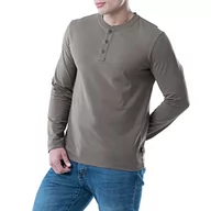 Koszulki męskie - Lee Męska koszulka z długim rękawem, miękka, sprana bawełna Henley, smoked pearl, 3XL - miniaturka - grafika 1