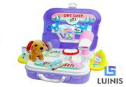 Zabawki kreatywne - Lean Toys Walizka plecak psi salon piękności akcesoria 20 elementów - miniaturka - grafika 1