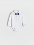 Body - Reserved - Eleganckie body z muchą - biały - miniaturka - grafika 1