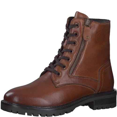 s.Oliver Damskie sztyblety Lace Boot Flat 5-25219-41, koniak, 38 EU