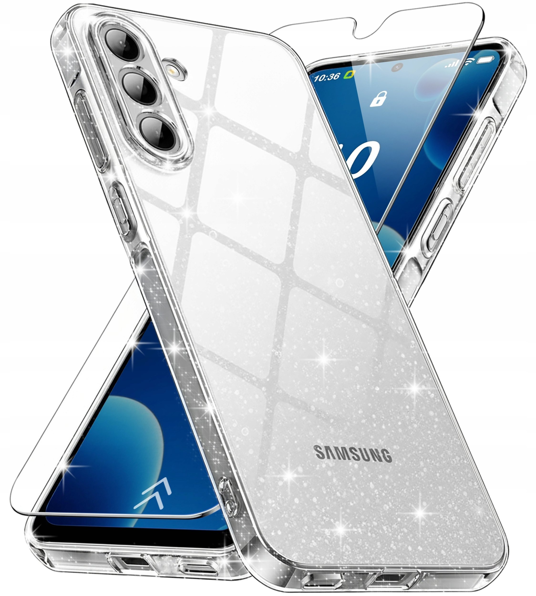 krainaGSM Etui do Samsung S26+ Plus CASE CLEAR BROKAT BŁYSZCZĄCE MIENIĄCE 2MM SZKŁO