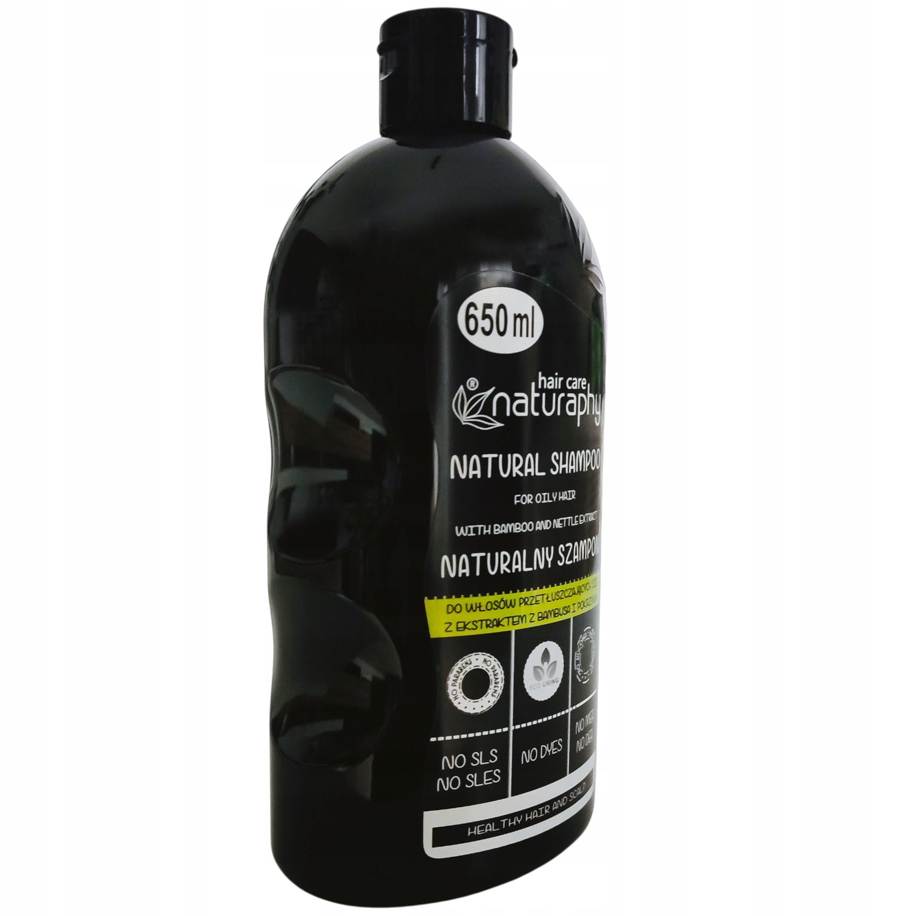 Naturalny szampon do włosów przetłuszczających się z bambusa, pokrzyw 650ml