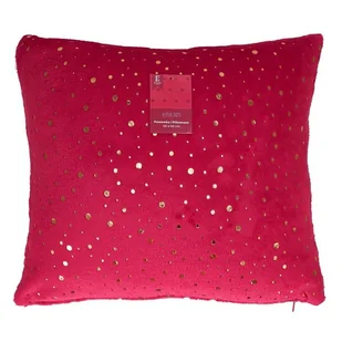 Poszewka dekoracyjna błyszcząca Festive dots 40x40 czerwona złote kropki - Poszewki na poduszki - miniaturka - grafika 1