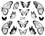 Sztuczne paznokcie i akcesoria - Naklejki wodne na paznokcie CZARNY MOTYL - 239 - miniaturka - grafika 1