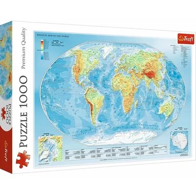 Trefl puzzle Mapa fizyczna świata