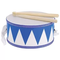 Instrumenty muzyczne dla dzieci - Goki Bębenek biało-niebieski 61898 - miniaturka - grafika 1
