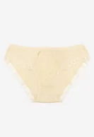 Majtki damskie - Żółte Bawełniane Majtki Figi z Delikatną Koronką Anomea - miniaturka - grafika 1