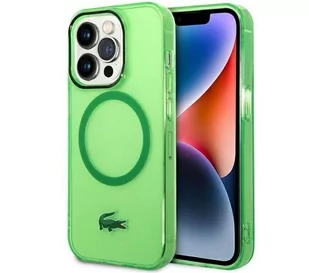Lacoste Transparent MagSafe do iPhone 14 Pro Zielony - Etui i futerały do telefonów - miniaturka - grafika 1