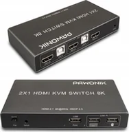 Rozgałęźniki - Pawonik KONSOLA KVM HDMI 2.1 PRZEŁĄCZNIK SWITCH 4K120HZ 8K - miniaturka - grafika 1