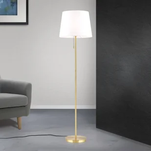 Tekstylna lampa stojąca Ludwig, stary mosiądz - Lampy stojące - miniaturka - grafika 1