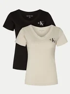 Koszulki i topy damskie - Calvin Klein Jeans Komplet 2 t-shirtów J20J223447 Kolorowy Regular Fit - miniaturka - grafika 1