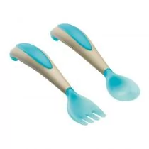 Thermobaby Zestaw sztućców, Niebieski - Sztućce dla dzieci - miniaturka - grafika 1