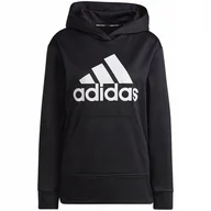 Bluzy damskie - Bluza damska adidas Aeroready Big Logo Hoodie czarna HD3906 M - miniaturka - grafika 1