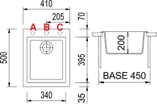 Zlewozmywak PLADOS ONE 4110 czarny mat (70) - Zlewozmywaki - miniaturka - grafika 2