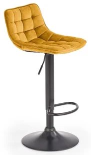 Musztardowe krzesło barowe z oparciem D1-H70 - Taborety i hokery - miniaturka - grafika 1