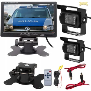 2x Kamera Cofania Monitor 7 Cali Diody Ir 10M Bus - Kamery cofania - miniaturka - grafika 1