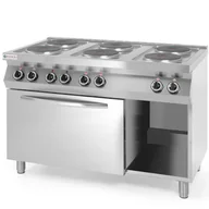 Piece, kotły i płyty grzejne gastronomiczne - Hendi Kuchenka wolnostojąca Kuchnia elektryczna wolnostojąca 6 x 2.6kW z piekarnikiem GN1/1 3kW szer 120cm 1006018 - miniaturka - grafika 1