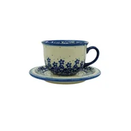 Filiżanki - Ceramiczna filiżanka i spodek Ceramika Bolesławiec - miniaturka - grafika 1