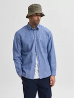 Koszule męskie - Selected Homme Koszula 16078867 Niebieski Slim Fit - miniaturka - grafika 1
