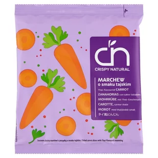 Crispy Natural Suszone plastry marchwi z posypką o smaku tajskim 18 g - Owoce świeże i suszone - miniaturka - grafika 1