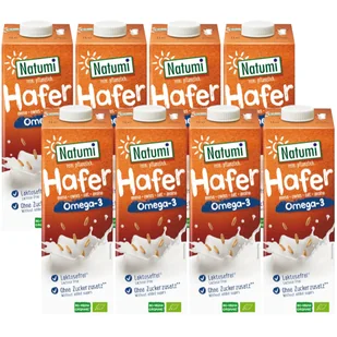 Natumi Napój owsiany omega-3 bez dodatku cukrów Zestaw 8 x 1 l Bio - żywność - Napoje roślinne - miniaturka - grafika 1