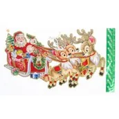 Ozdoby bożonarodzeniowe - ARPEX DEKORACJA SWATECZNA PAP 3-D MIKOLAJ Z RENIFEREM 9720-uniw - miniaturka - grafika 1