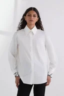 Koszule damskie - Karl Lagerfeld koszula bawełniana damska kolor biały regular z kołnierzykiem klasycznym A3W11023 - miniaturka - grafika 1