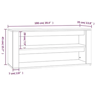 Półka na buty, betonowa szarość, 100x35x45 cm - Szafki na buty - miniaturka - grafika 9